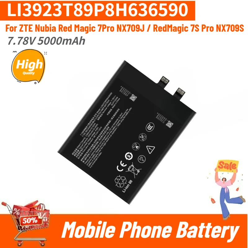 Phone Battery LI3923T89P8H636590 7.78V 5000mAh For ZTE Nubia RedMagic 7S Pro NX709S RedMagic 7Pro NX709J High Quality Brand New
Phone Battery LI3923T89P8H636590 7.78V 5000mAh For ZTE Nubia RedMagic 7S Pro NX709S RedMagic 7Pro NX709J High Quality Brand New