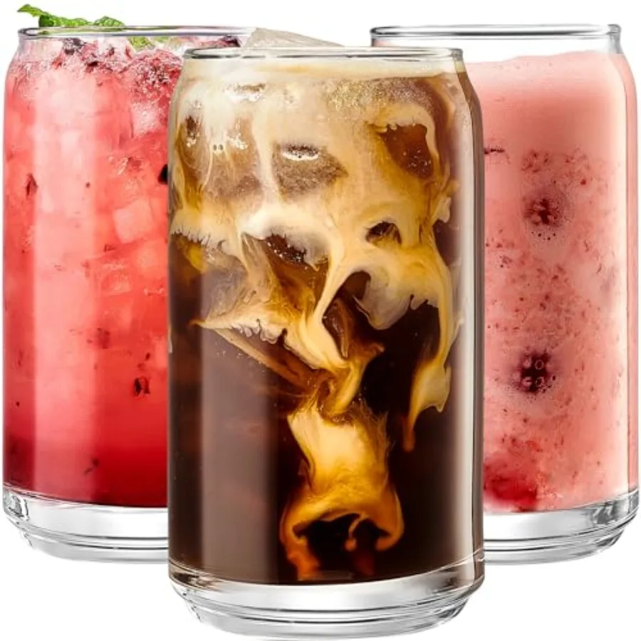 Set of 6 Can Shaped Margarita Drinking Glasses 16oz Clear Cups for Cocktails Iced Coffee Tea Soda Whiskey and Beer Ideal for Ho
Set of 6 Can Shaped Margarita Drinking Glasses 16oz Clear Cups for Cocktails Iced Coffee Tea Soda Whiskey and Beer Ideal for Ho