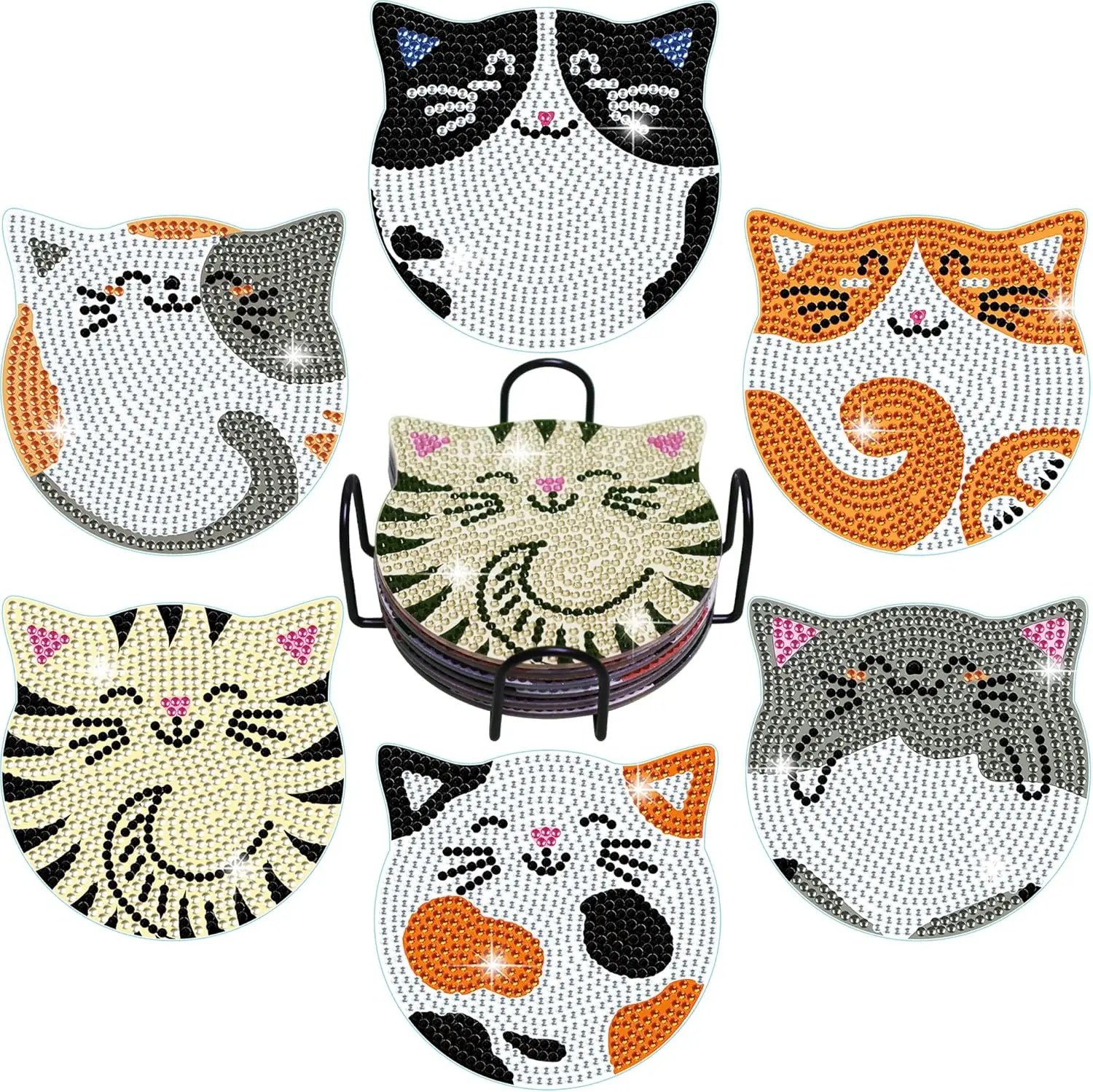 Vcekract Diamond Painting Coasters Kits, 6 Pcs Cat Diamond Art Coasters with Holder, Crafts Kits for DIY Coasters, Diamond Art
Vcekract Diamond Painting Coasters Kits, 6 Pcs Cat Diamond Art Coasters with Holder, Crafts Kits for DIY Coasters, Diamond Art