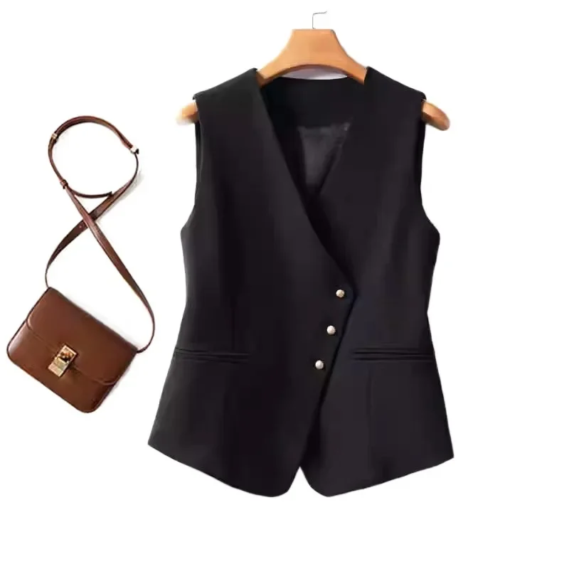 2025 Spring Autumn Women's Vest Coat Sleeveless Temperament Fashion Ladies Vest Jacket V-neck Versatile Loose Lady Waistcoat
2025 Spring Autumn Women's Vest Coat Sleeveless Temperament Fashion Ladies Vest Jacket V-neck Versatile Loose Lady Waistcoat