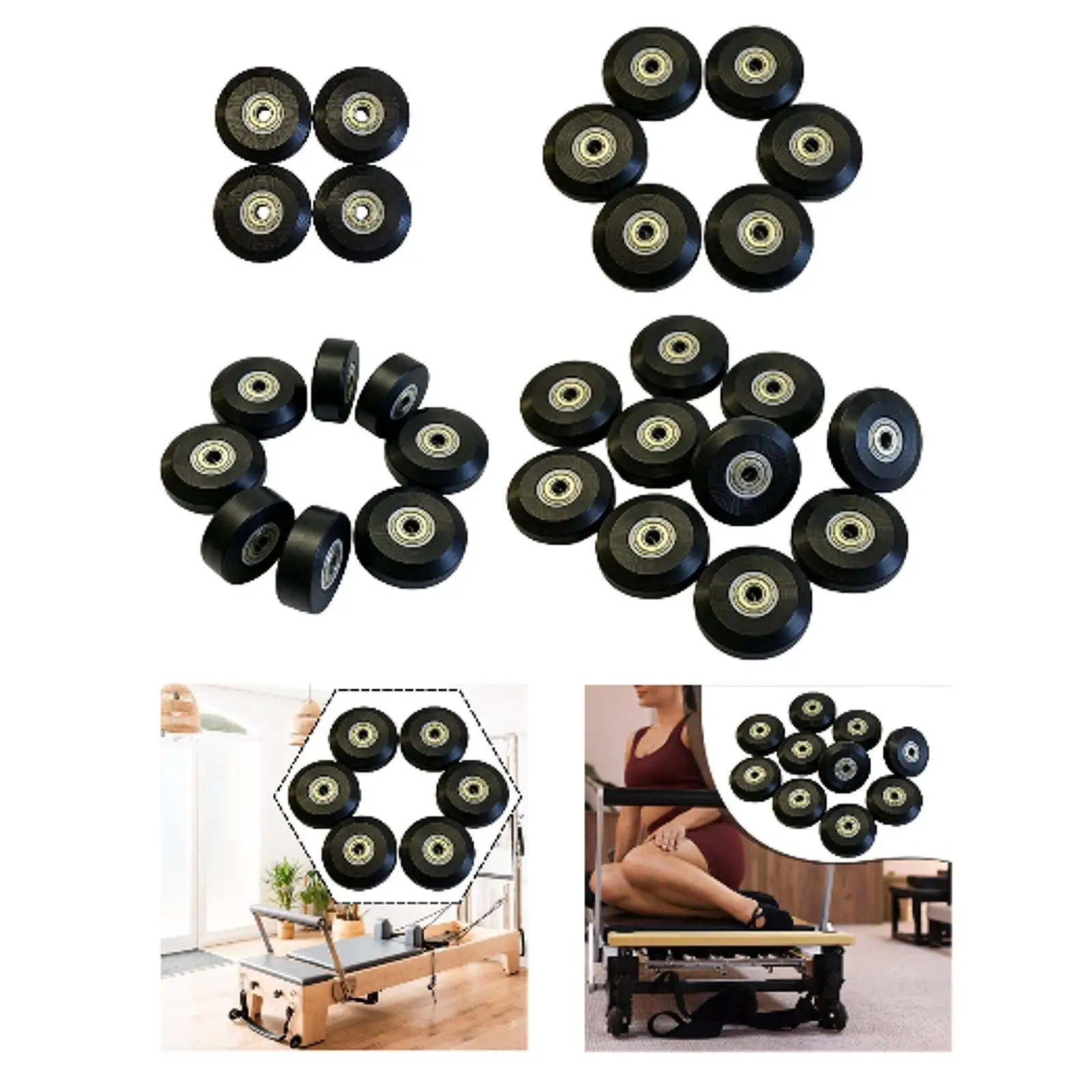Pilates Reformer Wheels Smooth 58mm for Home Studio Sturdy Easy Installation Repair Parts Replacement Pilates Core Bed Wheels
Pilates Reformer Wheels Smooth 58mm for Home Studio Sturdy Easy Installation Repair Parts Replacement Pilates Core Bed Wheels