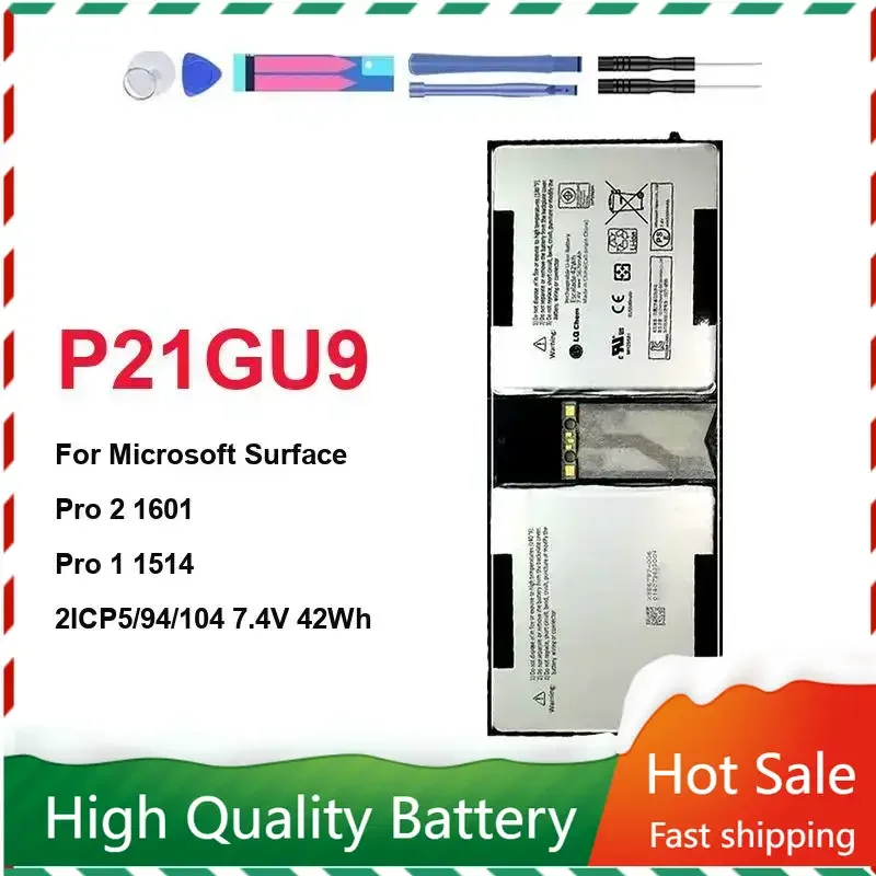 P21GU9 for Microsoft Surface Pro 2 1601 / 1 1501 Tablet PC Rechargeable Li-ion Laptop Battery 2ICP/5/94/104 2-year Warranty
P21GU9 for Microsoft Surface Pro 2 1601 / 1 1501 Tablet PC Rechargeable Li-ion Laptop Battery 2ICP/5/94/104 2-year Warranty