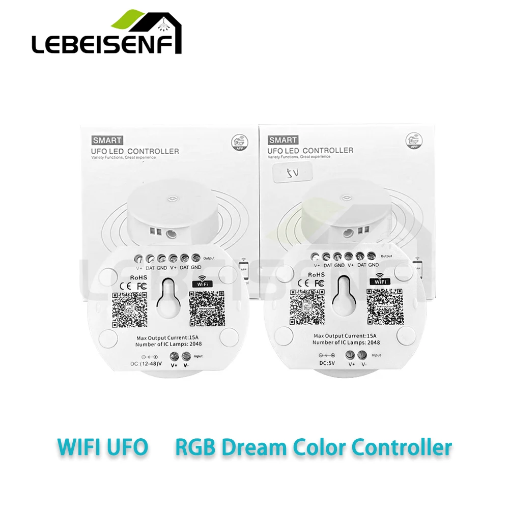Контроллер WIFI UFO RGB Dream Color Music Controller имеет две варианты питания: DC5V / DC12-48V для интеллектуального управления.
Контроллер WIFI UFO RGB Dream Color Music Controller имеет две варианты питания: DC5V / DC12-48V для интеллектуального управления.
