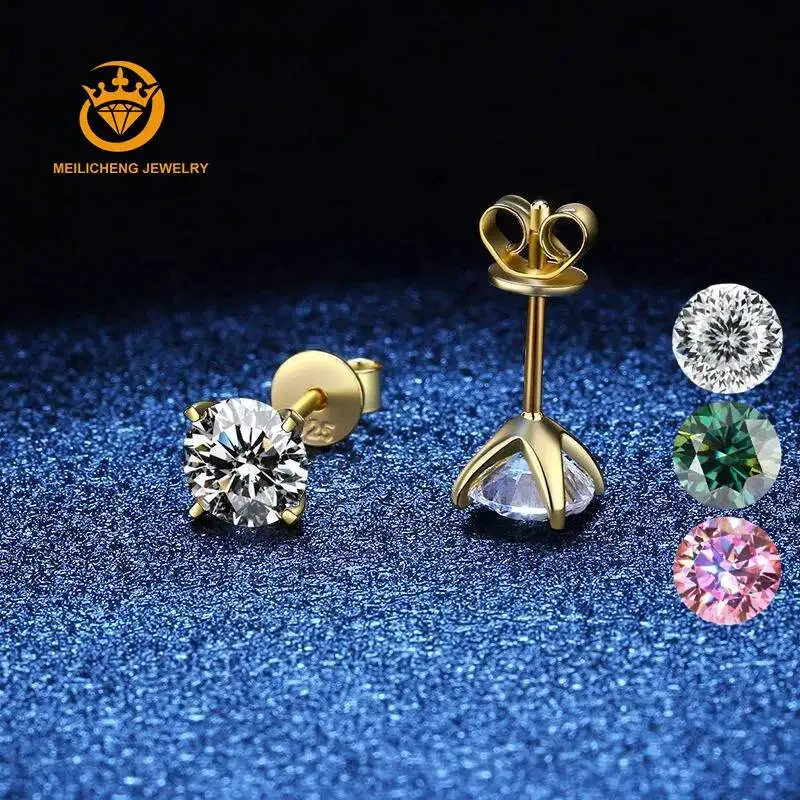 Real D Color VVS Moissanite Stud Earrings 14K Yellow Gold Plated 925 Sterling Silver Moissanite Wedding Earrings
Real D Color VVS Moissanite Stud Earrings 14K Yellow Gold Plated 925 Sterling Silver Moissanite Wedding Earrings