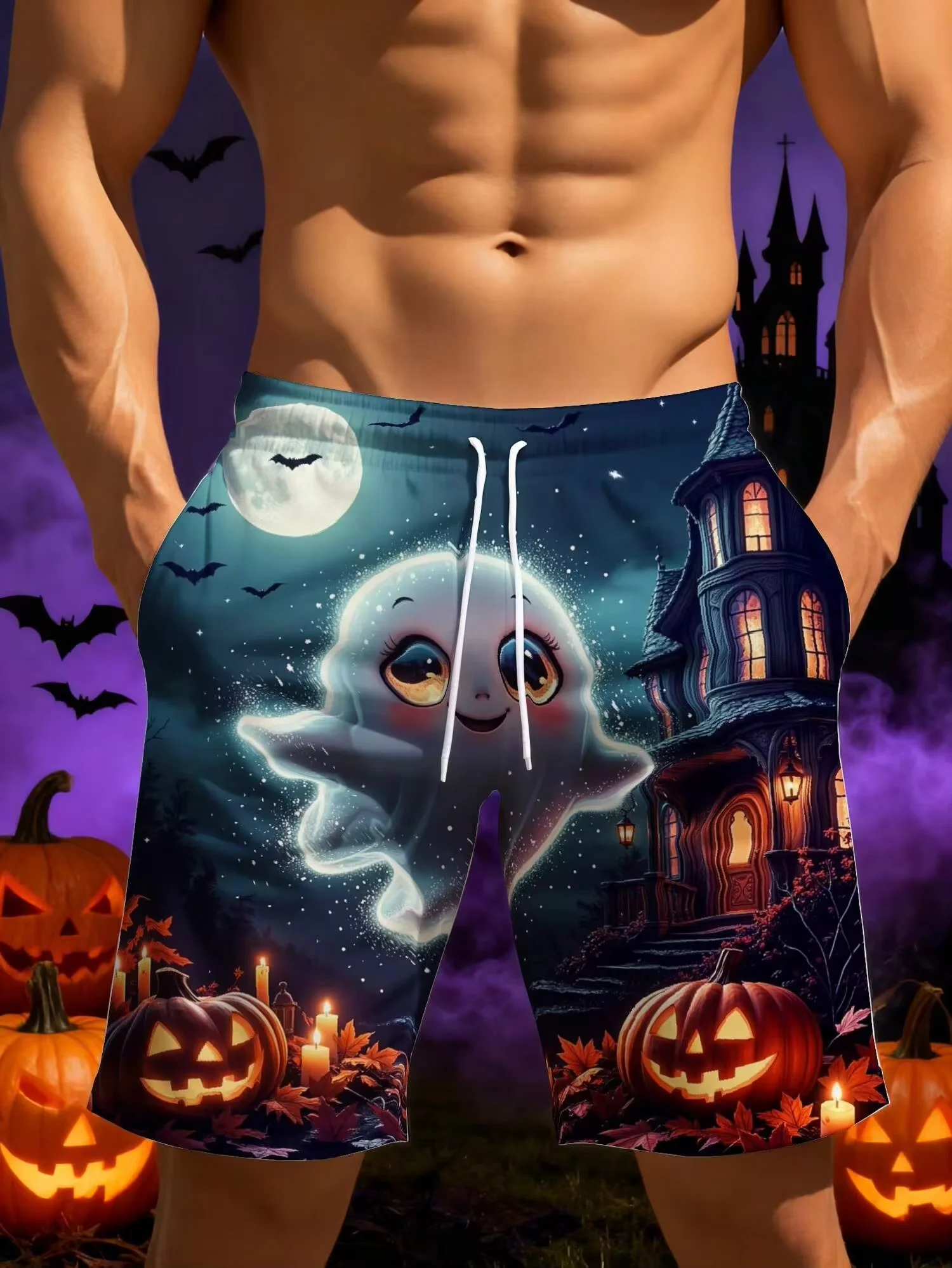 Men's Beach Shorts Halloween Costume Ghost Pumpkin Castle Moon Bats Pattern 3D Print,Fashion Vacation Casual,Lightweight Comfortable,
Men's Beach Shorts Halloween Costume Ghost Pumpkin Castle Moon Bats Pattern 3D Print,Fashion Vacation Casual,Lightweight Comfortable,
