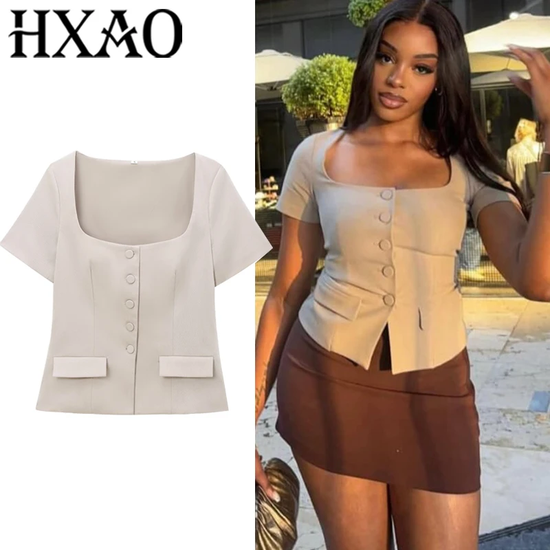 HXAO New Outerwear Female Vest Jackets Button Women's Cropped Suit Vest Short Sleeve Office Wear Woman Vest Top Short Coats
HXAO New Outerwear Female Vest Jackets Button Women's Cropped Suit Vest Short Sleeve Office Wear Woman Vest Top Short Coats