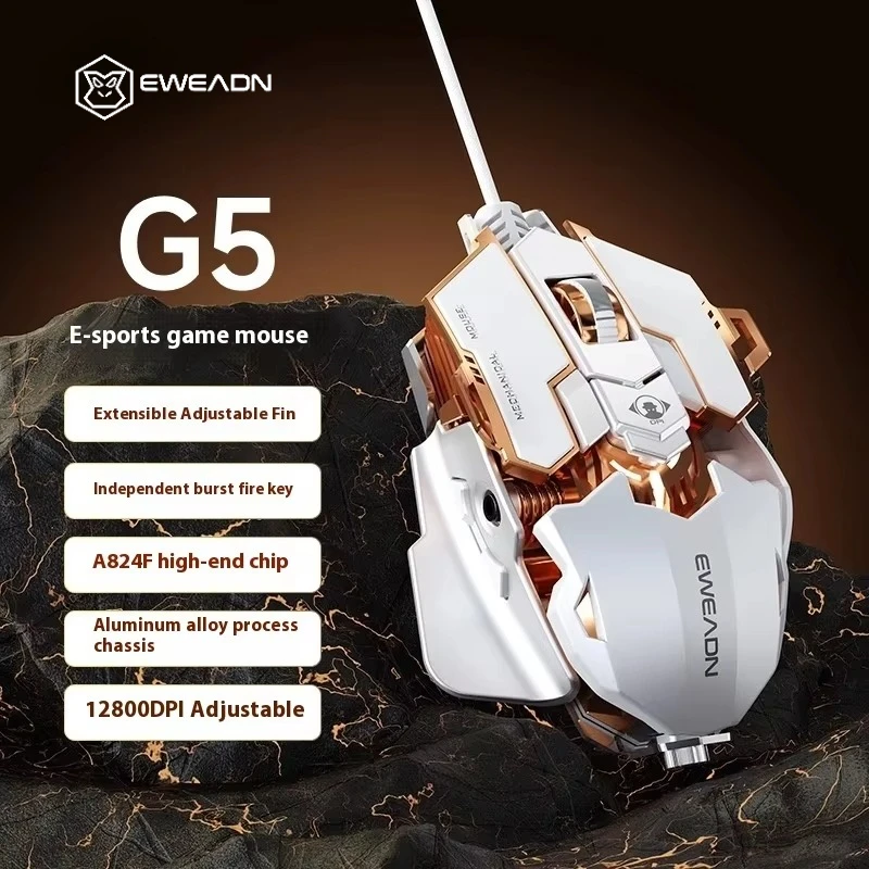 EWEADN G5 USB Wired Gaming Mouse Silent Click 7 Buttons with Macro for PC Laptop Desktop
EWEADN G5 USB Wired Gaming Mouse Silent Click 7 Buttons with Macro for PC Laptop Desktop
