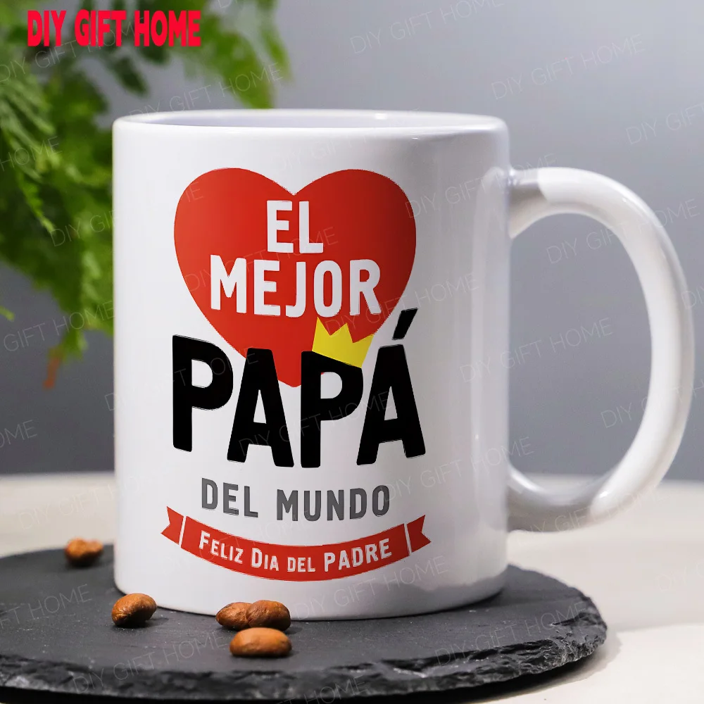1pc "El Mejor Papa del Mundo" Spanish Father's Day Coffee Mug - 11oz White Ceramic Mug with Red Heart Design, All-Season Gift fo
1pc "El Mejor Papa del Mundo" Spanish Father's Day Coffee Mug - 11oz White Ceramic Mug with Red Heart Design, All-Season Gift fo