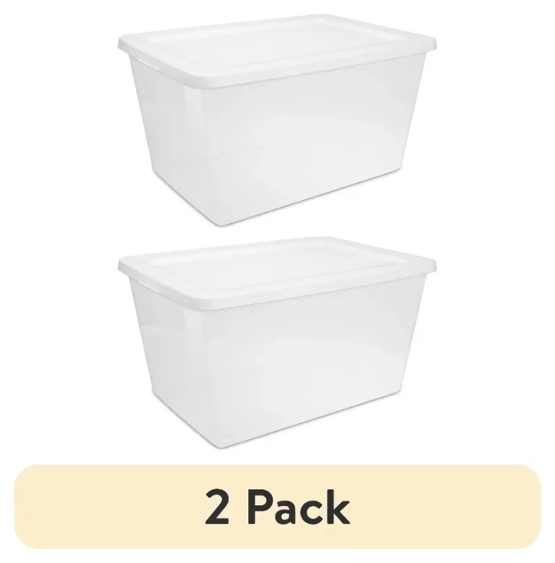 (2 pack) Hot Sale.Clear Plastic Storage Bin with Snap-on Lid, White 58 Quart Storage Box.NEW
(2 pack) Hot Sale.Clear Plastic Storage Bin with Snap-on Lid, White 58 Quart Storage Box.NEW