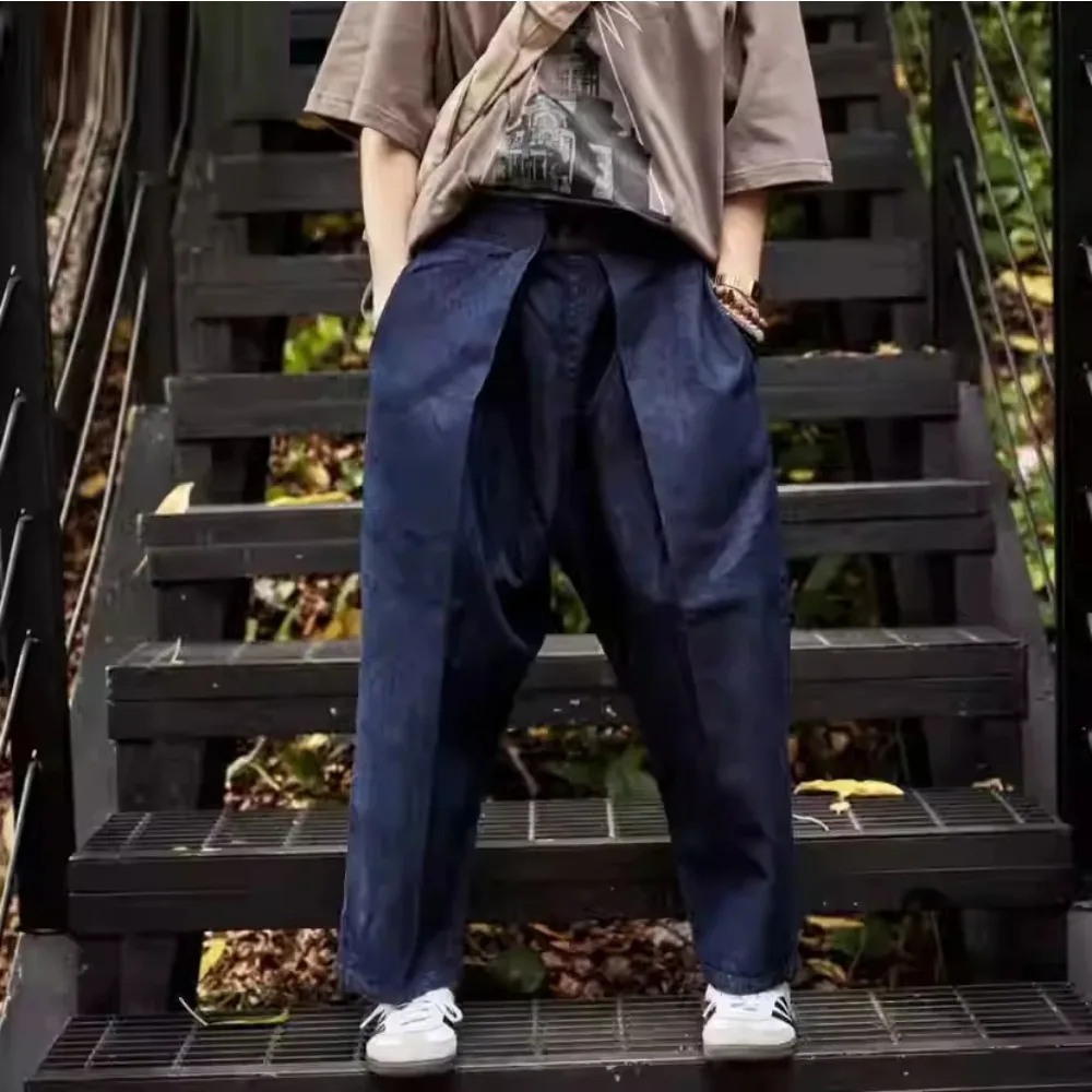 Retro Blue Dyed Kapital Vintage Loose Elastic Waist Adjustable Jeans for Men
Retro Blue Dyed Kapital Vintage Loose Elastic Waist Adjustable Jeans for Men