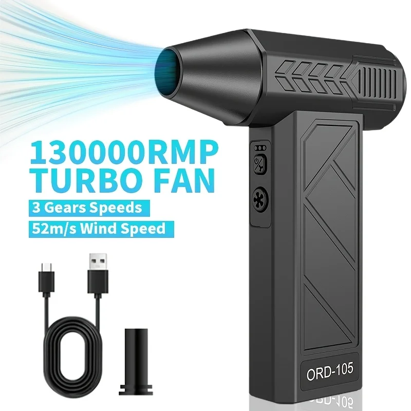 Portable 130000 Rpm High-Power Violent Fan | Rechargeable Turbo Air Blower, Three-Speed Adjustment, Suitable For Computer Keyboards, Cars, Camping, Snow Blower, Birthday Gift For Men - Helloleiboo
Portable 130000 Rpm High-Power Violent Fan | Rechargeable Turbo Air Blower, Three-Speed Adjustment, Suitable For Computer Keyboards, Cars, Camping, Snow Blower, Birthday Gift For Men - Helloleiboo