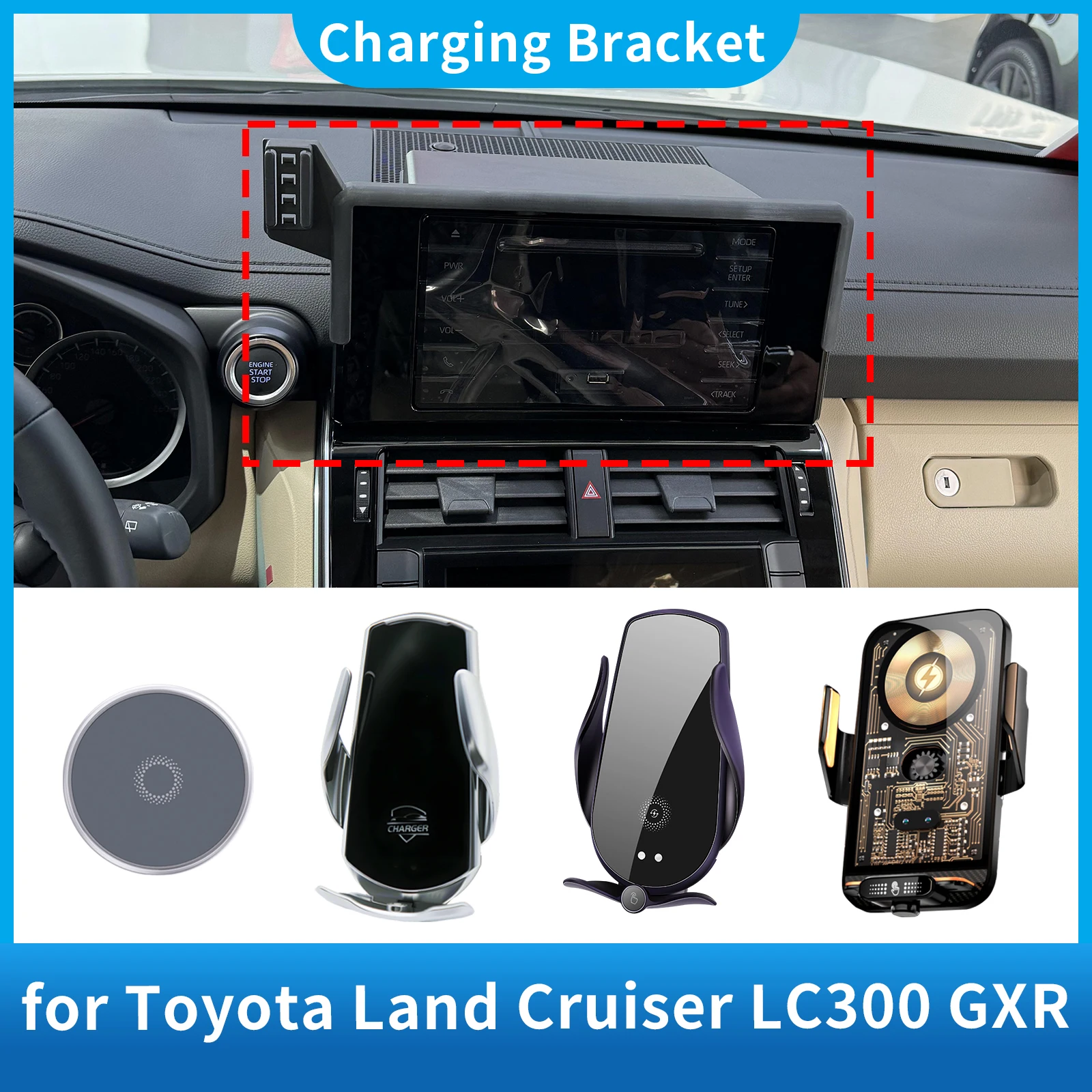 for Toyota Land Cruiser LC300 GRX 2022 2023 2024 Accessories Charging Car Mobile Phone Holder Bracket Navigation Stand Auto
for Toyota Land Cruiser LC300 GRX 2022 2023 2024 Accessories Charging Car Mobile Phone Holder Bracket Navigation Stand Auto