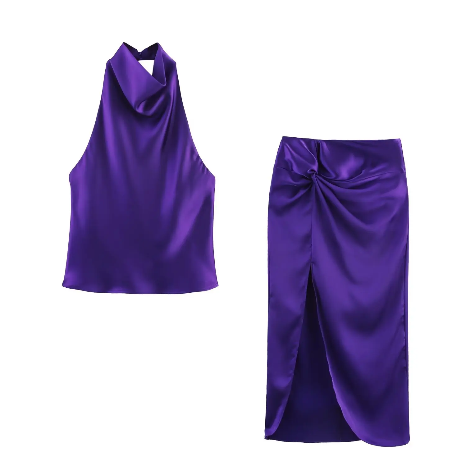 Taop&Za women's clothing 2025 summer new style satin texture halter neck dress 3203317 midi skirt 3210317
Taop&Za women's clothing 2025 summer new style satin texture halter neck dress 3203317 midi skirt 3210317