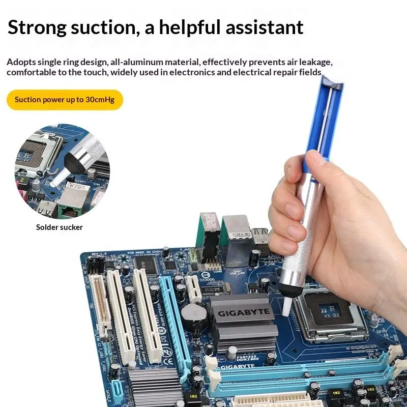 Aluminum Metal Desoldering Pump Suction Tin Gun Soldering Sucker Pen Removal Vacuum Desoldering Pump Tool
Aluminum Metal Desoldering Pump Suction Tin Gun Soldering Sucker Pen Removal Vacuum Desoldering Pump Tool