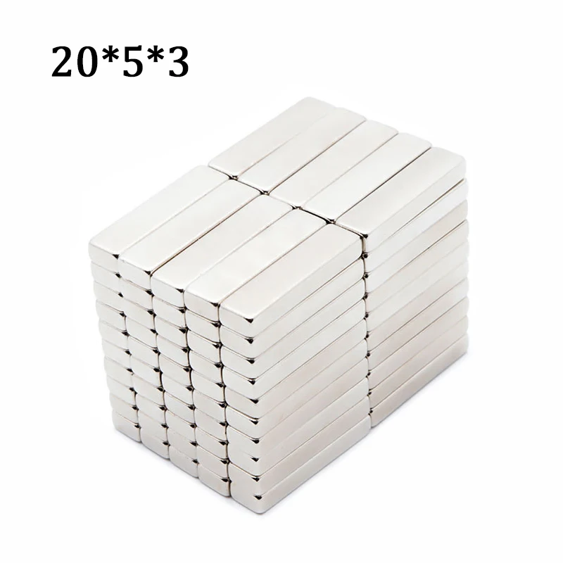 10/20/30/40/50 Pcs 20x5x3 Magnet Block Neodymium Magnet 20mm x 5mm x 3mm N35 Super Powerful imanes Permanent Magnetic NdFeB Disk
10/20/30/40/50 Pcs 20x5x3 Magnet Block Neodymium Magnet 20mm x 5mm x 3mm N35 Super Powerful imanes Permanent Magnetic NdFeB Disk