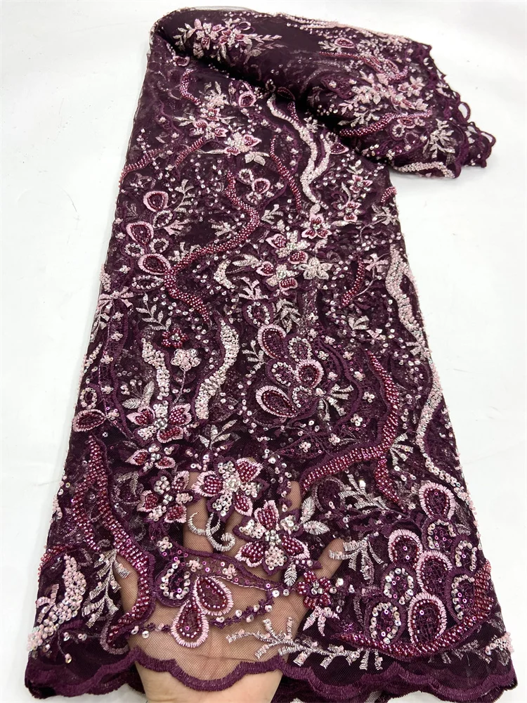 Wine 2023 Fashion French Embroidery Beaded Lace Fabric African Nigerian With Sequins Lace Fabric For Wedding Dress
Wine 2023 Fashion French Embroidery Beaded Lace Fabric African Nigerian With Sequins Lace Fabric For Wedding Dress
