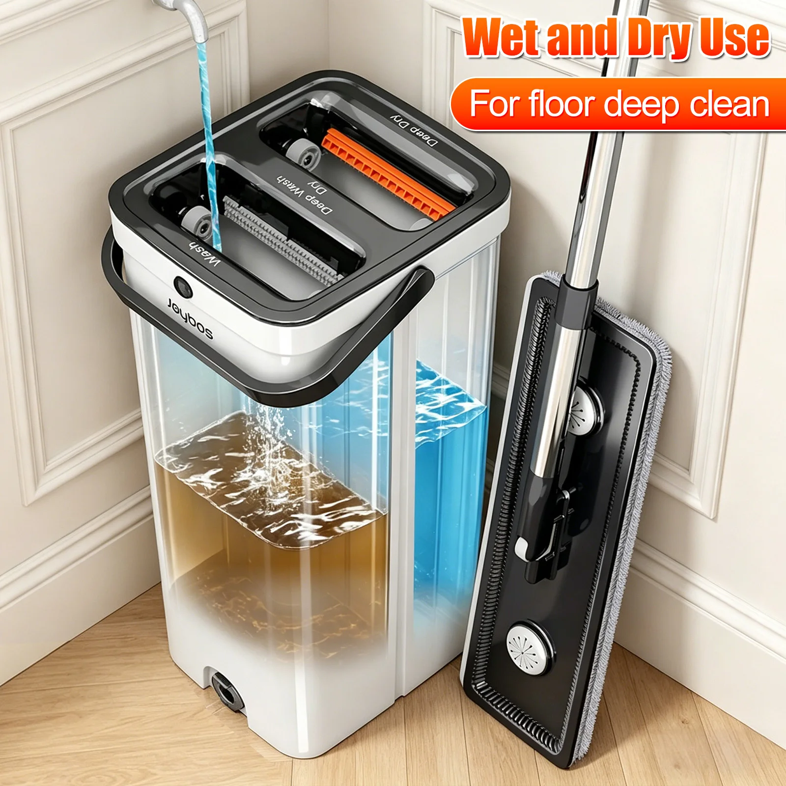 Mop Bucket Set, Hands-free Flat Mop, Mop Bucket System with Wringer, Separates Clean Water From Dirty Water
Mop Bucket Set, Hands-free Flat Mop, Mop Bucket System with Wringer, Separates Clean Water From Dirty Water