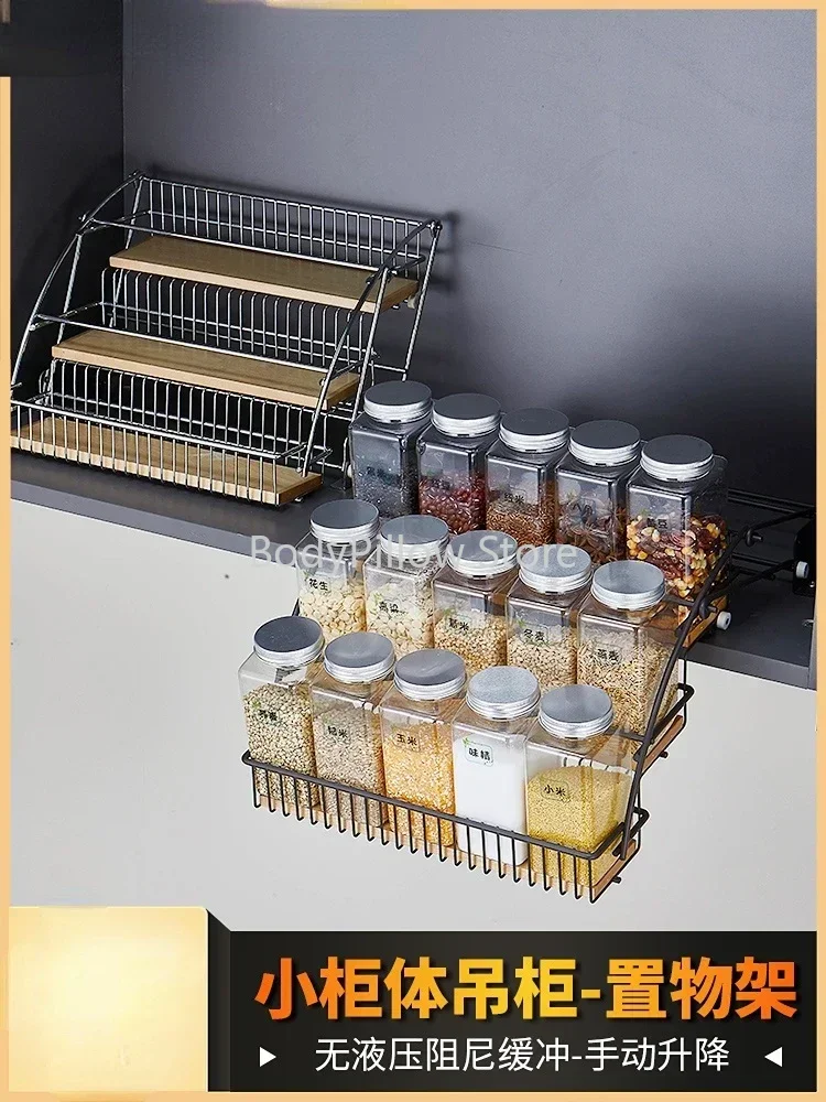 Kitchen Cabinet, Hanging Cabinet, Pull-down Basket, Condiment Lifting Rack, Small Size Storage
Kitchen Cabinet, Hanging Cabinet, Pull-down Basket, Condiment Lifting Rack, Small Size Storage
