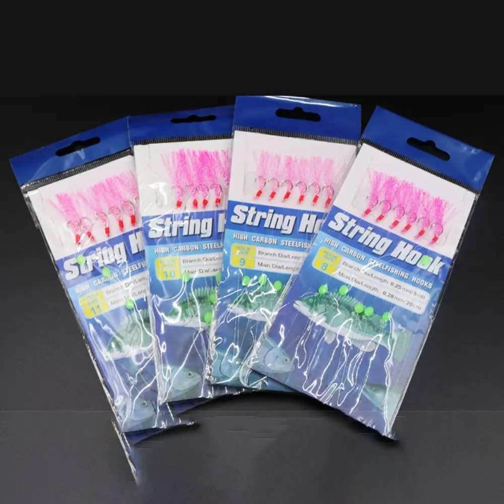6pcs/pack Fishing Sabiki Rigs 6 Arm Hooks Red White Fish Skin Sea Freshwater Fishing Rigs With Swivel Snap
6pcs/pack Fishing Sabiki Rigs 6 Arm Hooks Red White Fish Skin Sea Freshwater Fishing Rigs With Swivel Snap