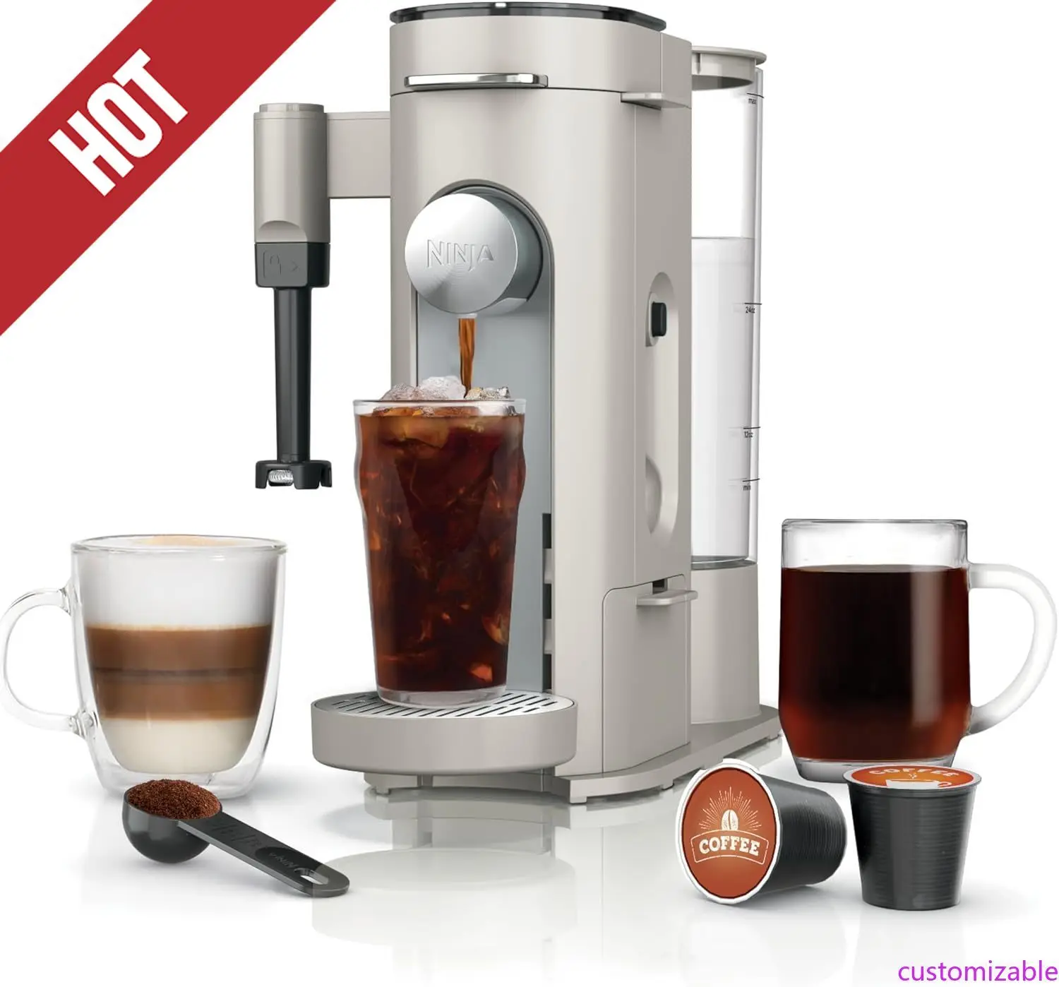 Customizable-Grounds Specialty Single-Serve Coffee Maker, K-Cup Pod Compatible, Brews Grounds, Compact Design,
Customizable-Grounds Specialty Single-Serve Coffee Maker, K-Cup Pod Compatible, Brews Grounds, Compact Design,