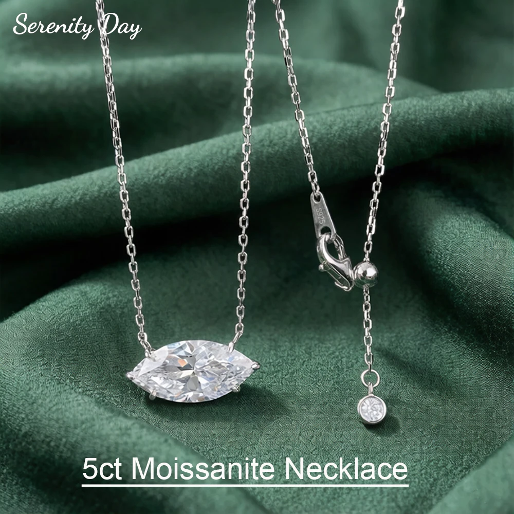 Serenity 5ct Marquise Cut Moissanite Pendant Necklace for Women Gift D Color Lab Diamond Neck Chain S925 Sterling Silver Jewelry
Serenity 5ct Marquise Cut Moissanite Pendant Necklace for Women Gift D Color Lab Diamond Neck Chain S925 Sterling Silver Jewelry