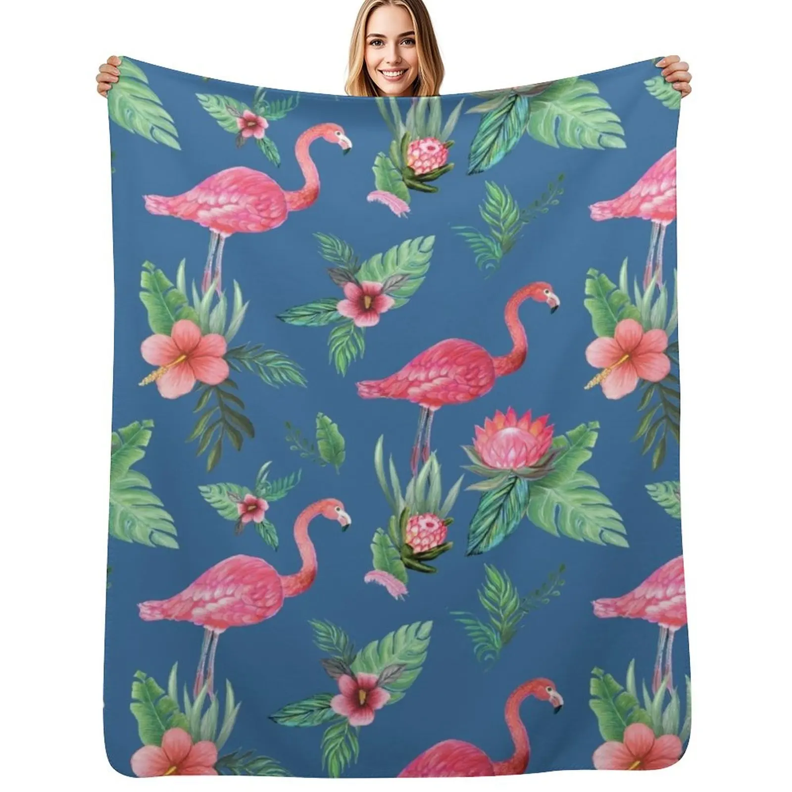Flamingo Watercolor painting with Protea, Hibiscus and Palms by MagentaRose Throw Blanket Anniversary gift for her
Flamingo Watercolor painting with Protea, Hibiscus and Palms by MagentaRose Throw Blanket Anniversary gift for her