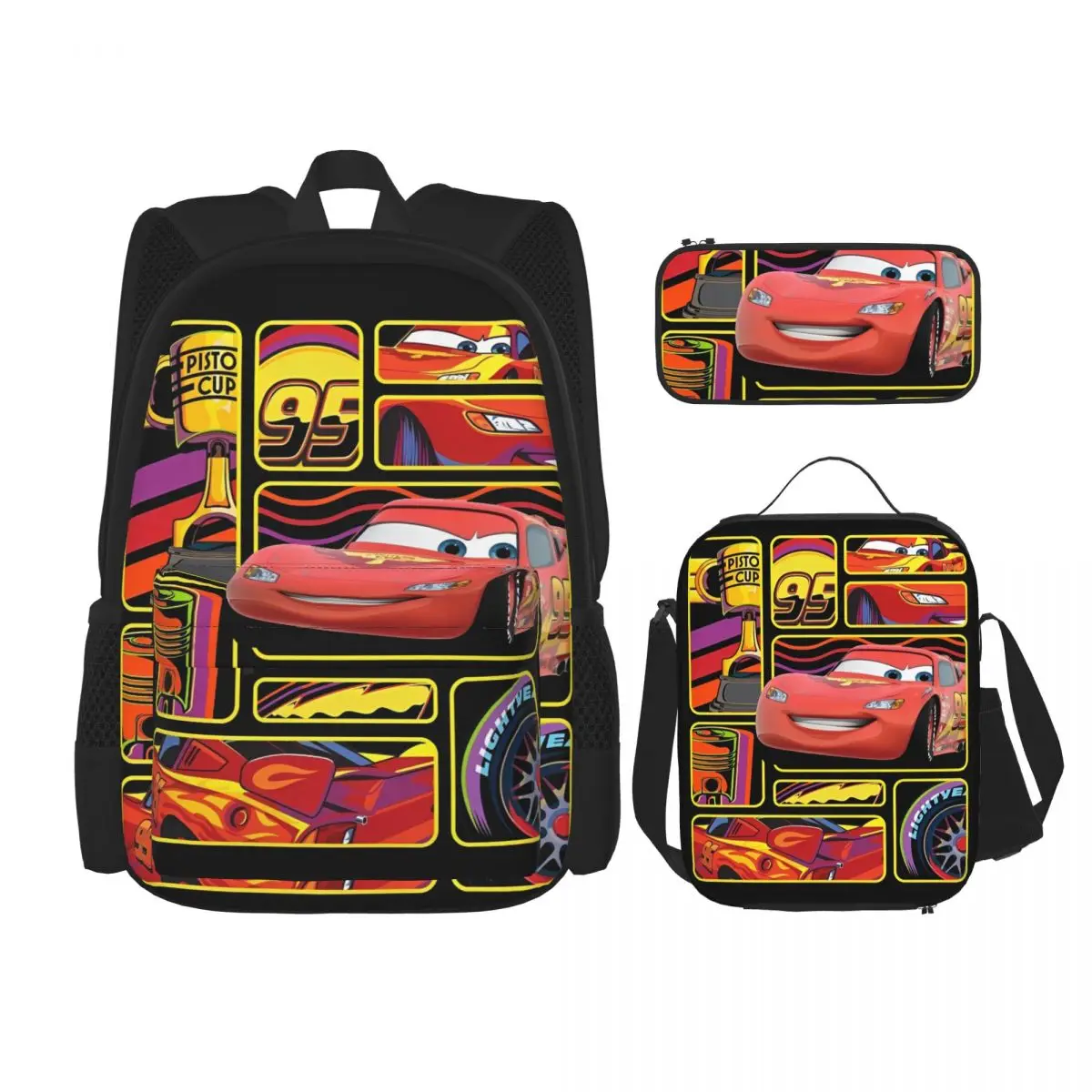 Рюкзак Lightnings McQueens 3pecs/set для студентов, холщовые сумки с героями мультфильмов для колледжа, сумка для обеда, пенал
Рюкзак Lightnings McQueens 3pecs/set для студентов, холщовые сумки с героями мультфильмов для колледжа, сумка для обеда, пенал