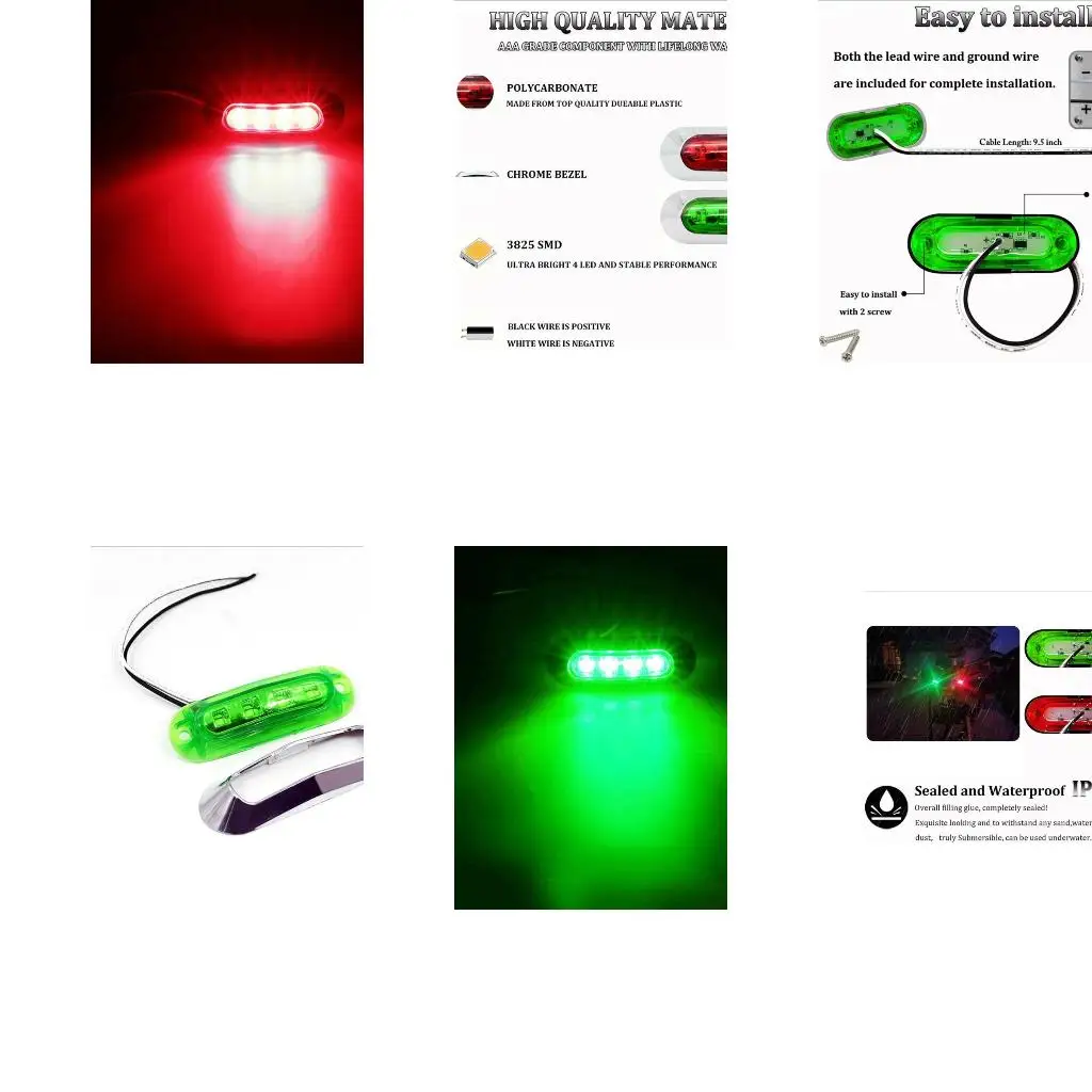 Weather-Resistant Red Green Marine Navigation Light 4 LED 12V Side Marker Warning Light For Yacht Fishing Boat
Weather-Resistant Red Green Marine Navigation Light 4 LED 12V Side Marker Warning Light For Yacht Fishing Boat