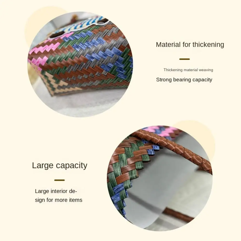 Casual PP Woven Handbags Stripe Woven Straw bag Bamboo handle Large Capacity Weaving basket Women
Casual PP Woven Handbags Stripe Woven Straw bag Bamboo handle Large Capacity Weaving basket Women