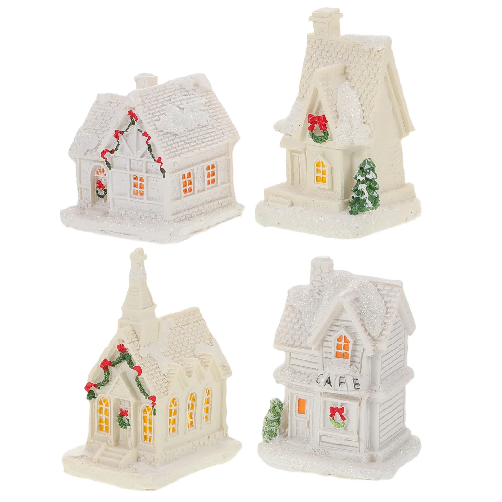 4Pcs Christmas Village Houses Lighted Resin Miniature Winter Decoration Holiday Micro Landscape Accessories Mini House Figurine
4Pcs Christmas Village Houses Lighted Resin Miniature Winter Decoration Holiday Micro Landscape Accessories Mini House Figurine