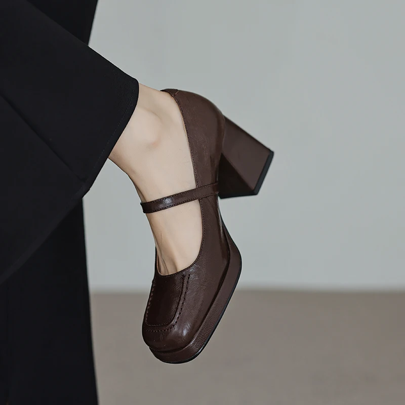 Mary Janes Chunky Heels Women Spring Autumn Fashion Shoes Genuine Leather Square Toe High Heels Ladies Pumps Casual Office Dress
Mary Janes Chunky Heels Women Spring Autumn Fashion Shoes Genuine Leather Square Toe High Heels Ladies Pumps Casual Office Dress