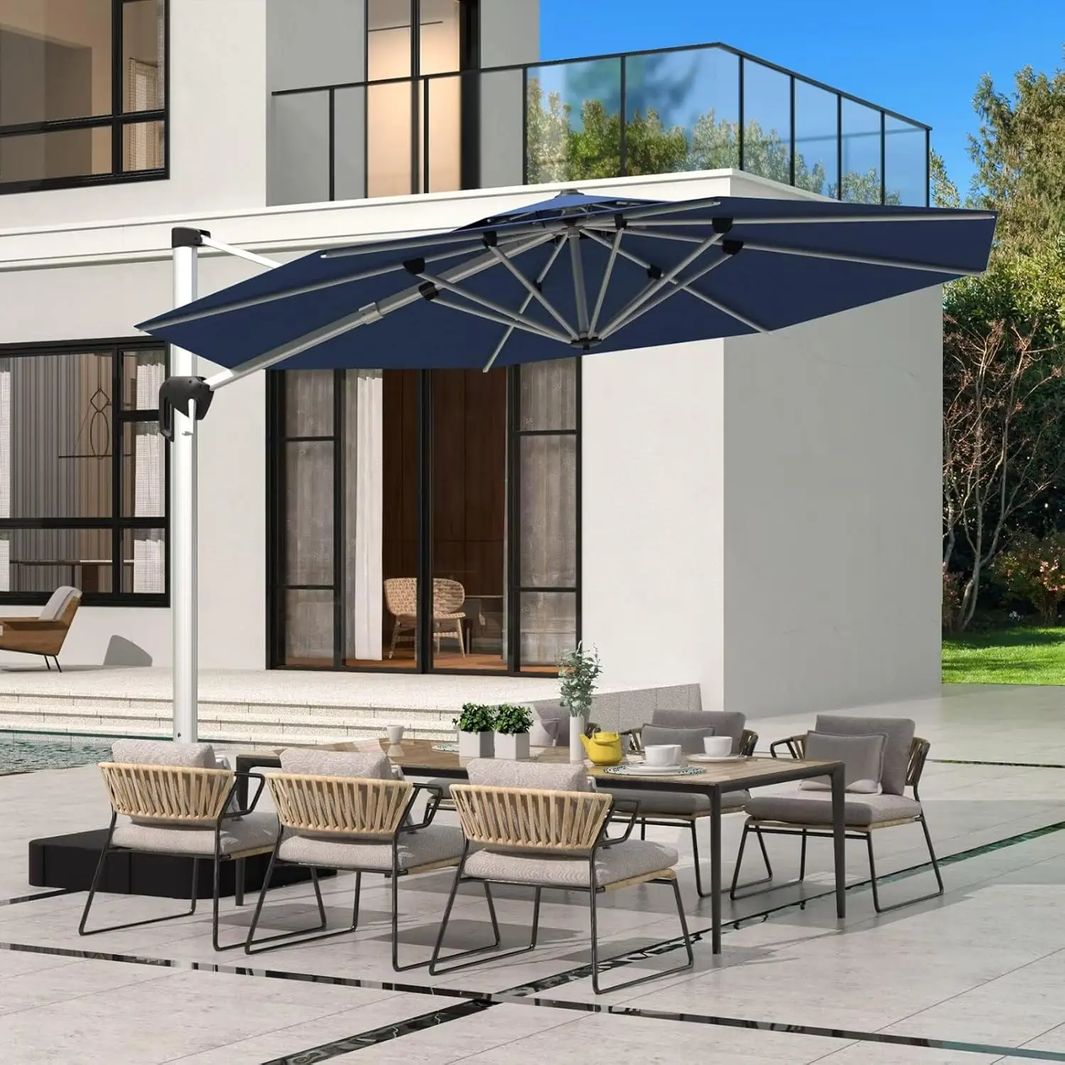 Domi 13ft Cantilever Patio Umbrella, Double Top Large Round Umbrella, Aluminum Windproof Offset Umbrella with 360, Customized
Domi 13ft Cantilever Patio Umbrella, Double Top Large Round Umbrella, Aluminum Windproof Offset Umbrella with 360, Customized