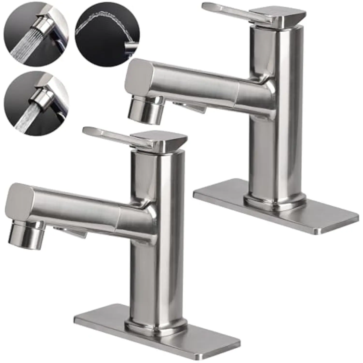 2X Bathroom Faucet with Pull Out Sprayer,3 Function Sprayer Pull Out Vessel Sink Faucet with Drain, Single Hole Bathroom Faucet
2X Bathroom Faucet with Pull Out Sprayer,3 Function Sprayer Pull Out Vessel Sink Faucet with Drain, Single Hole Bathroom Faucet