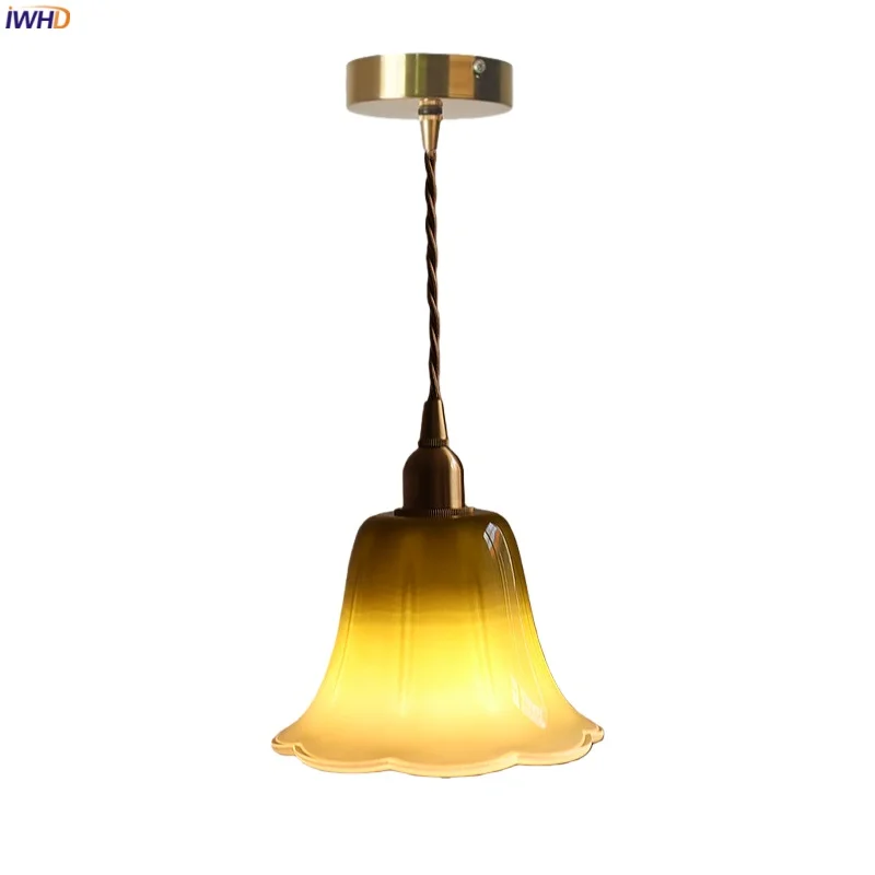 IWHD Flower Glass LED Hanging Lamps Bedroom Dining Room Table Loft Cafe Interior Lighting Copper Vintage Pendant Light Luminaria
IWHD Flower Glass LED Hanging Lamps Bedroom Dining Room Table Loft Cafe Interior Lighting Copper Vintage Pendant Light Luminaria