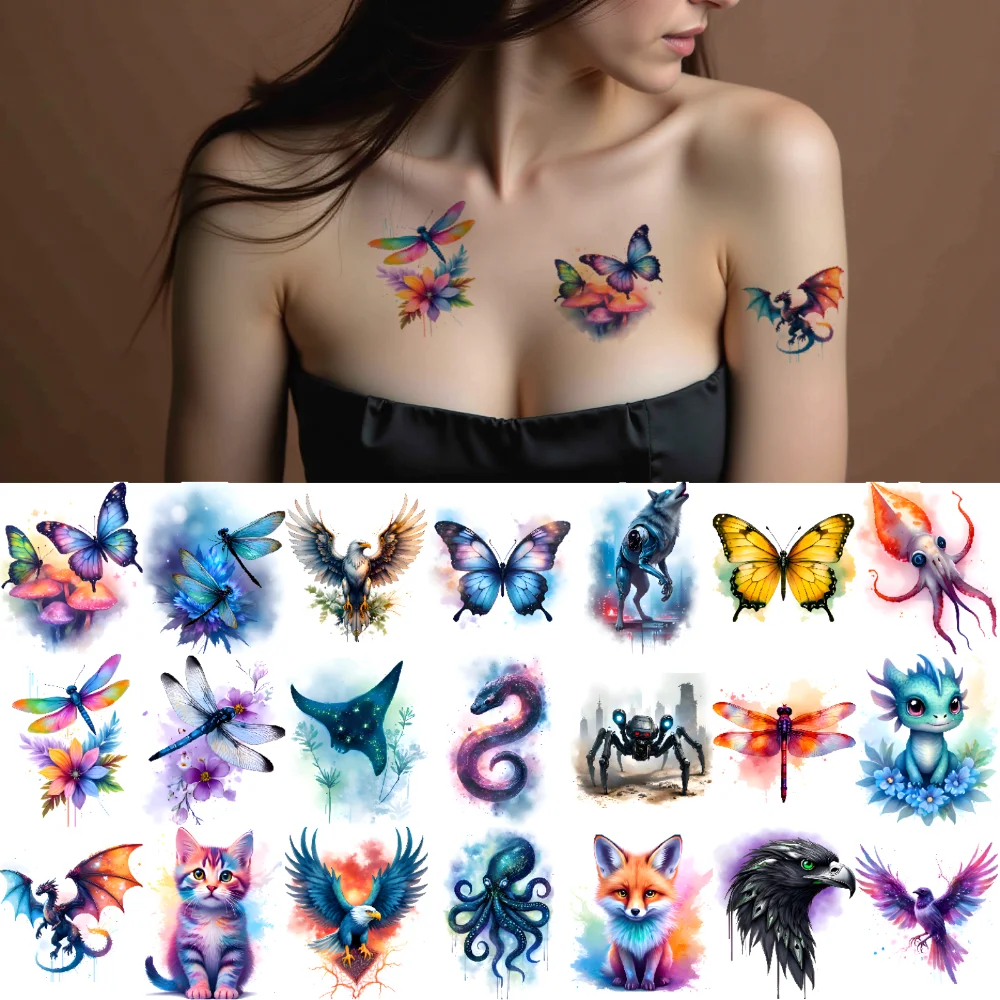 28pcs Temporary Tattoo Fantasy Creatures Temporary Tattoo Stickers Animal Designs Watercolor For Shoulders Ladies Children
28pcs Temporary Tattoo Fantasy Creatures Temporary Tattoo Stickers Animal Designs Watercolor For Shoulders Ladies Children