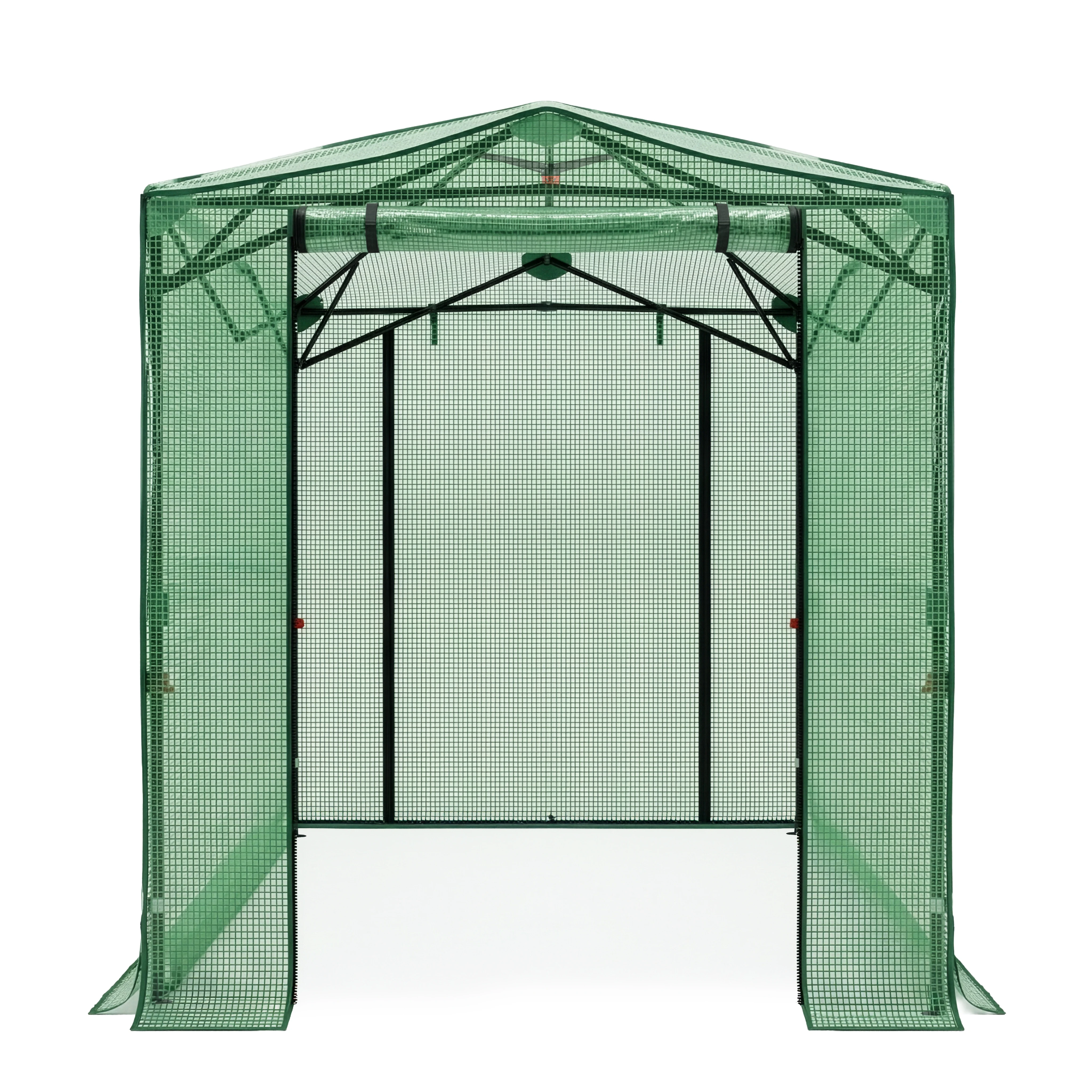 8 * 6FT PE cloth flower room, green PE cloth, black background silver flower iron pipe, one-button spire, double windows on
8 * 6FT PE cloth flower room, green PE cloth, black background silver flower iron pipe, one-button spire, double windows on