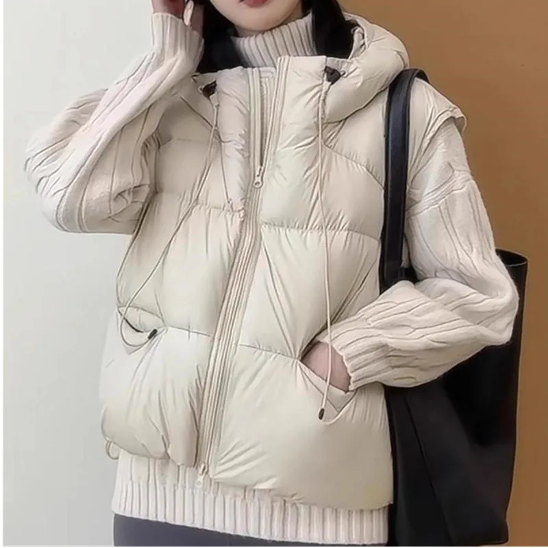2025 Autumn Winter New Down Cotton Vest Women Short Korean Hooded Casual Sleeveless Warm Female Parka Waistcoat Jacket Ladies
2025 Autumn Winter New Down Cotton Vest Women Short Korean Hooded Casual Sleeveless Warm Female Parka Waistcoat Jacket Ladies