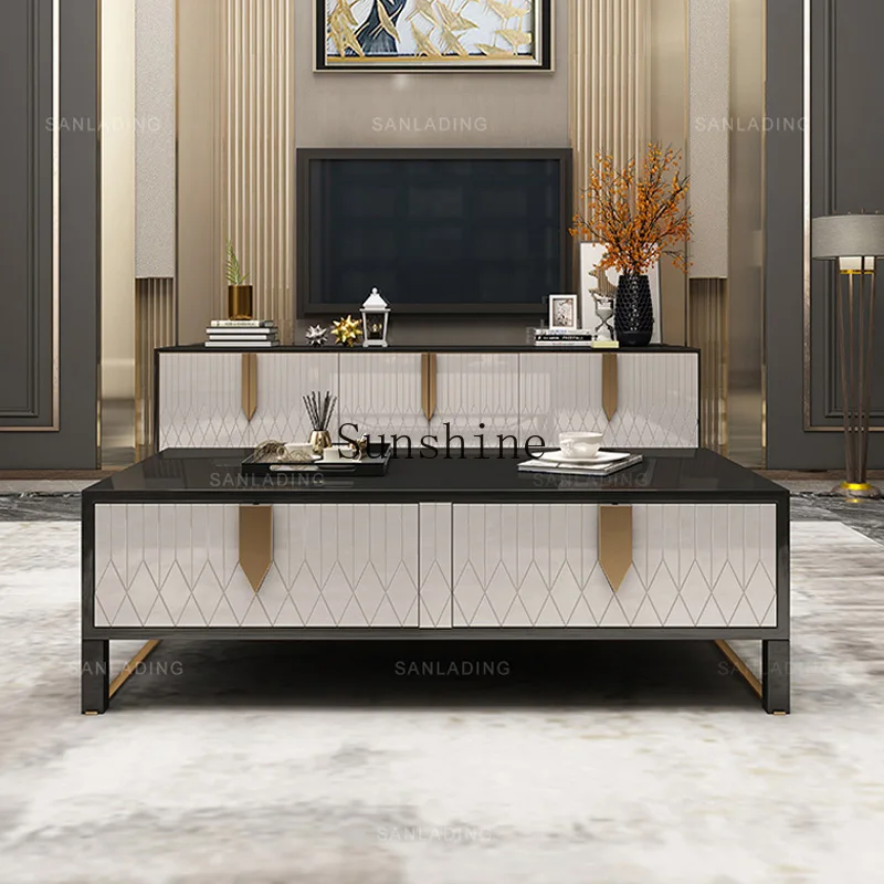 Italian light luxury coffee table TV cabinet combination living room home American solid wood table
Italian light luxury coffee table TV cabinet combination living room home American solid wood table