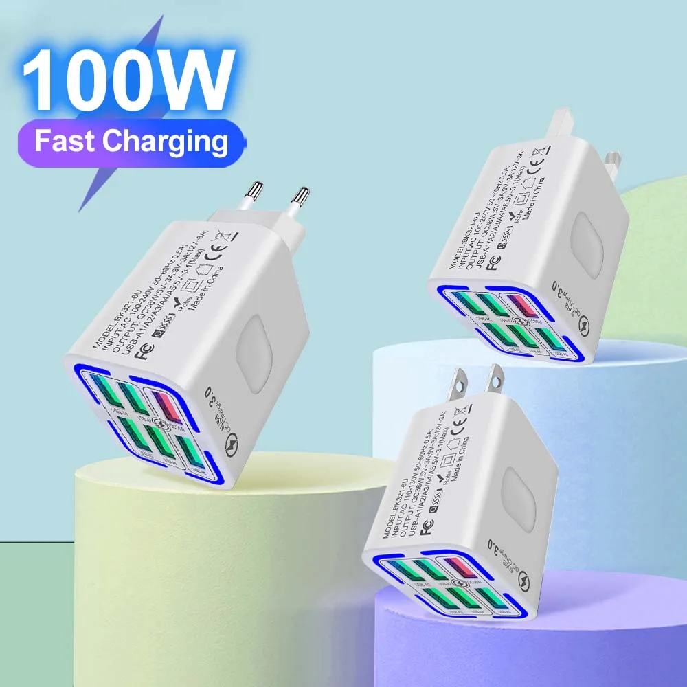 6-портовое USB-зарядное устройство, быстрая зарядка для iPhone, Samsung, Xiaomi, адаптер для мобильного телефона, вилка стандарта ЕС/США/Великобритании/KR
6-портовое USB-зарядное устройство, быстрая зарядка для iPhone, Samsung, Xiaomi, адаптер для мобильного телефона, вилка стандарта ЕС/США/Великобритании/KR