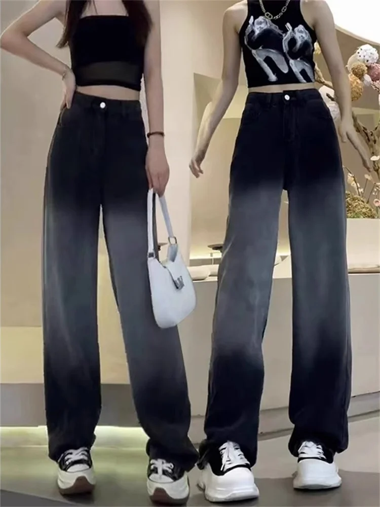 High Waist Straight Leg adient Color Denim Pants Women's Spring Thin Loose Ice Silk Dra Floor-Length Wide Leg Pants
High Waist Straight Leg adient Color Denim Pants Women's Spring Thin Loose Ice Silk Dra Floor-Length Wide Leg Pants