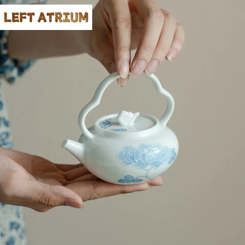 150ml Pure Hand Drawn Pile Carving Blue Lotus Teapot Tea Infuser Lifting Handle Pot Tea Maker Kettle With Strainer Tea Services
150ml Pure Hand Drawn Pile Carving Blue Lotus Teapot Tea Infuser Lifting Handle Pot Tea Maker Kettle With Strainer Tea Services