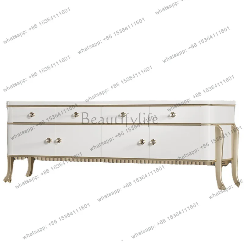 Light luxury champagne gold American TV cabinet coffee table combination, living room French floor cabinet modern simple
Light luxury champagne gold American TV cabinet coffee table combination, living room French floor cabinet modern simple