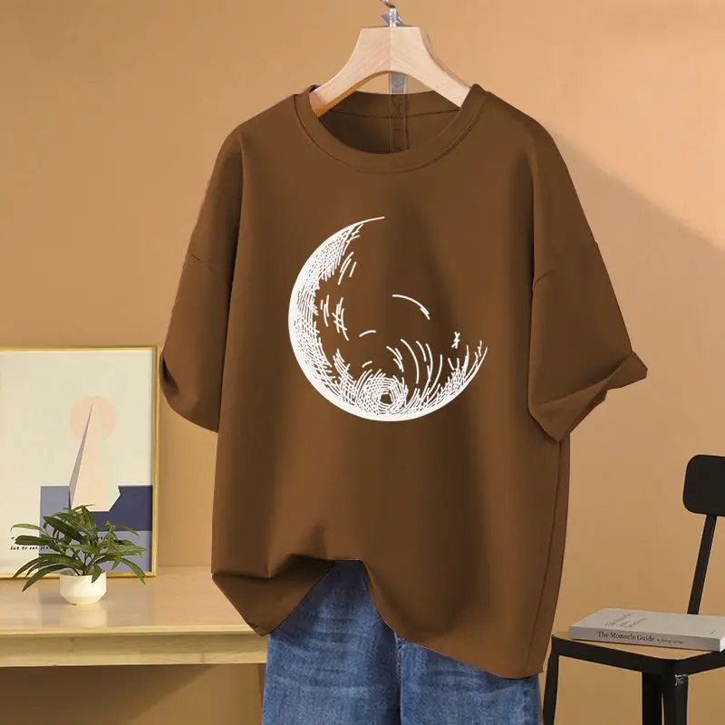 Women Clothing Cotton Casual T-shirt Summer Short Sleeve Tees Basic O-neck Pullovers Female Printed Tops
Women Clothing Cotton Casual T-shirt Summer Short Sleeve Tees Basic O-neck Pullovers Female Printed Tops