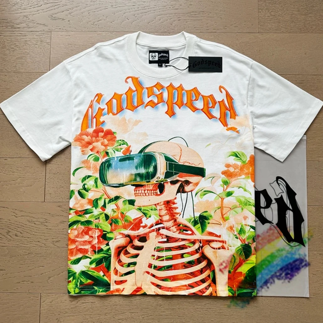 Summer Style Godspeed Short Sleeve Men Women Unisex Abstract Colorful Skull Print God Speed Top Tee Trend Streetwear
Summer Style Godspeed Short Sleeve Men Women Unisex Abstract Colorful Skull Print God Speed Top Tee Trend Streetwear