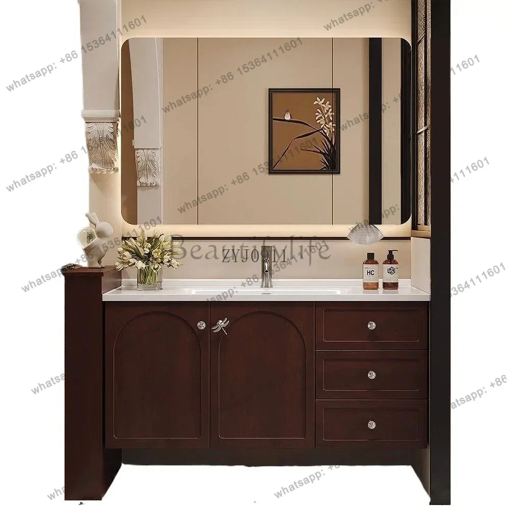 Antique French oak washbasin Chinese retro wash ceramic integrated bathroom bathroom cabinet
Antique French oak washbasin Chinese retro wash ceramic integrated bathroom bathroom cabinet