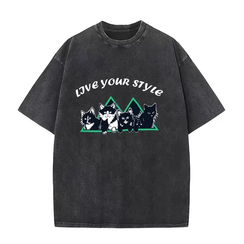 Cute Cat Printed Washed Cotton T-shirt,daily Casual T-shirt,suitable for Men and Women To Wear
Cute Cat Printed Washed Cotton T-shirt,daily Casual T-shirt,suitable for Men and Women To Wear