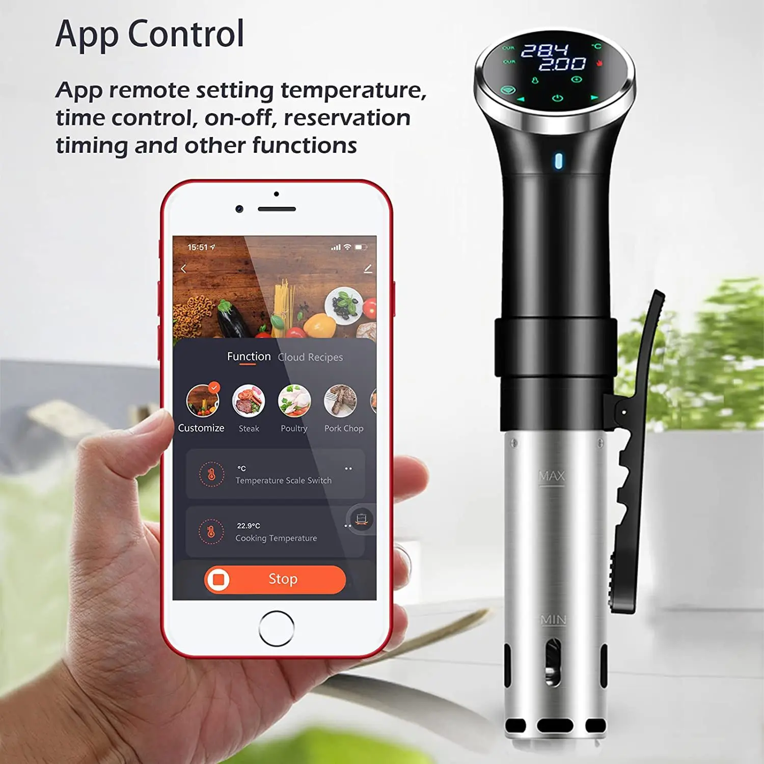 SJ-S015 Sous Vide Cooker 1100W LCD Touch Digital Display Immersion Circulator Accurate Cooking Vacuum Smart Slow Cooker Kitchen
SJ-S015 Sous Vide Cooker 1100W LCD Touch Digital Display Immersion Circulator Accurate Cooking Vacuum Smart Slow Cooker Kitchen