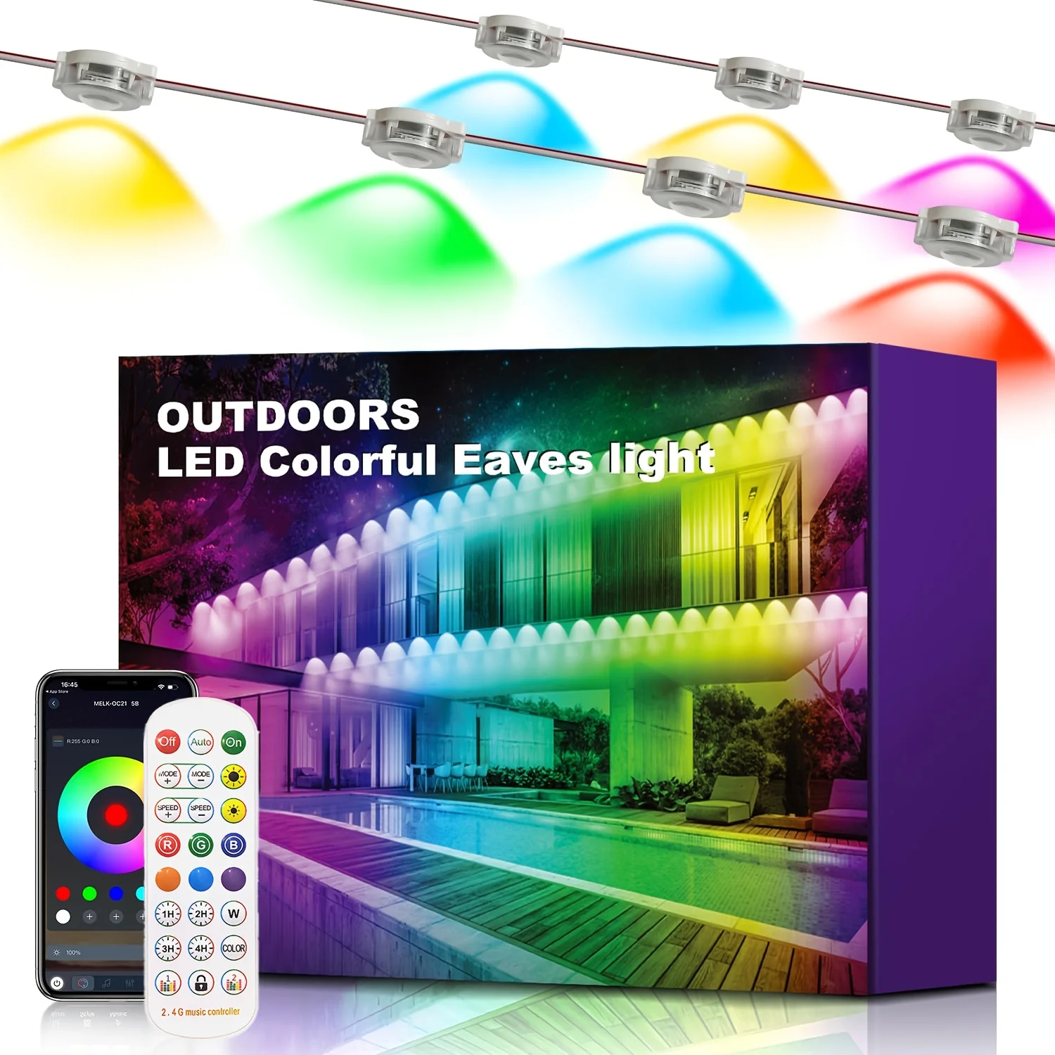 Permanent Outdoor Lights, RGB Gable Lights with App Control Remote, DIY Scene Mode, Outdoor Gable Lighting, Garden Decoration
Permanent Outdoor Lights, RGB Gable Lights with App Control Remote, DIY Scene Mode, Outdoor Gable Lighting, Garden Decoration