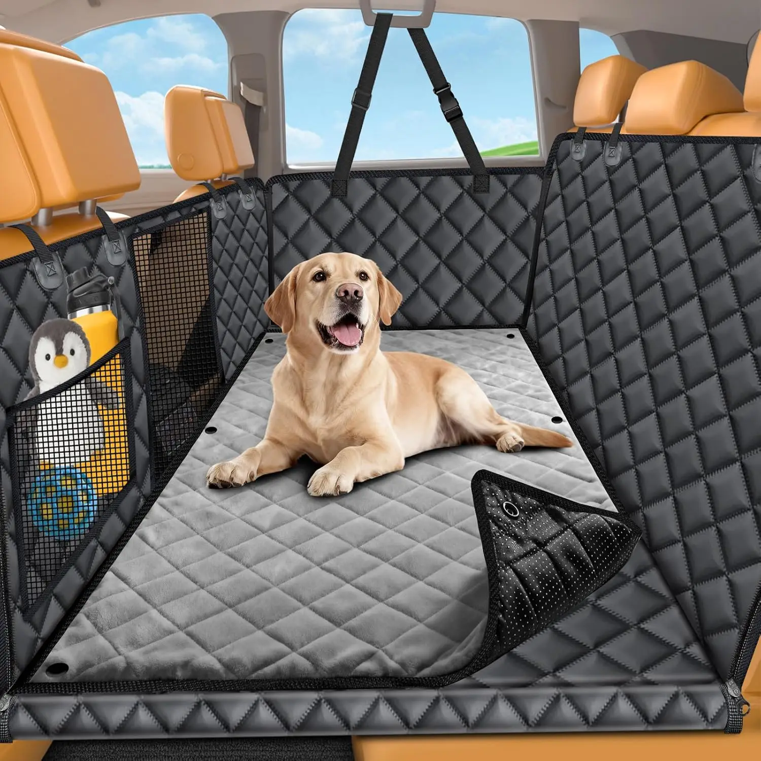 2-in-1 Waterproof Dog Car Seat Cover with Non-Slip Blanket, Removable Pet Bed Mat for SUV and Car, Holds 400lbs
2-in-1 Waterproof Dog Car Seat Cover with Non-Slip Blanket, Removable Pet Bed Mat for SUV and Car, Holds 400lbs