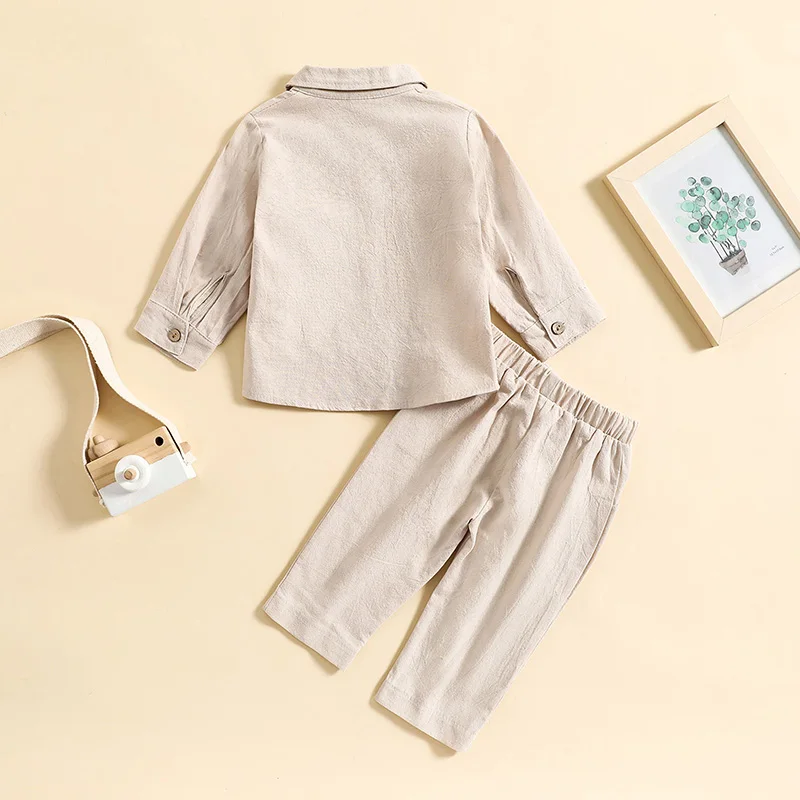 Boys Stylish Autumn Outfits Long Sleeve Button Up Shirt Tops with Elastic Drawstring Pants for Casual Wear
Boys Stylish Autumn Outfits Long Sleeve Button Up Shirt Tops with Elastic Drawstring Pants for Casual Wear